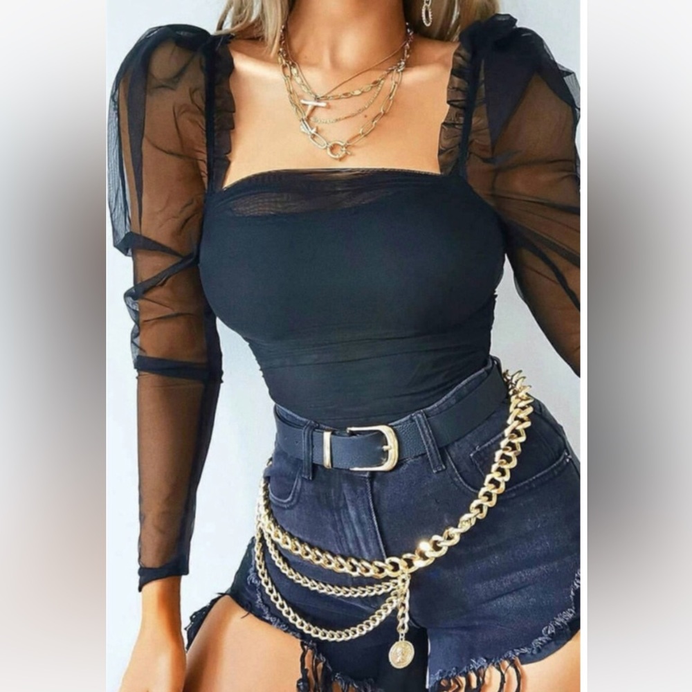 Off The Shoulder Mesh Top